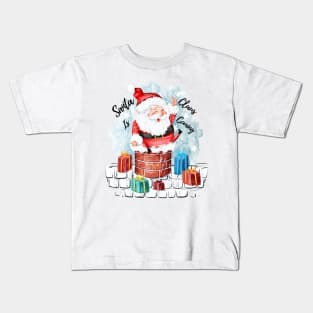 Santa Claus on the Rooftop - Christmas Arrival Kids T-Shirt